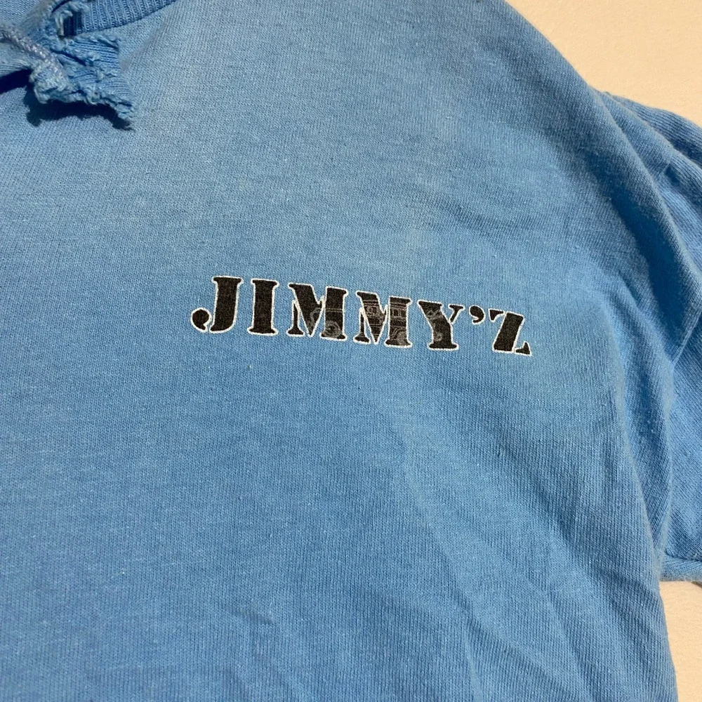 Vintage Jimmy'Z Boogie Woody T Shirt Blue Graphic Surf Skate 80s Made in USA M - Picture 4 of 12